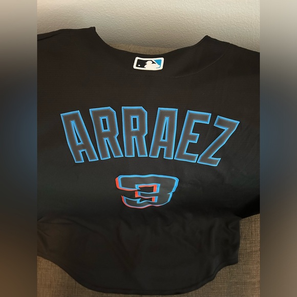Nike Authentic Miami Marlins Luis Arraez MLB Baseball Black Jersey Men’s Sz: XXL - Picture 4 of 7